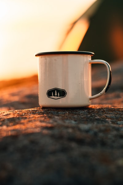 Brown sand white ceramic cup
